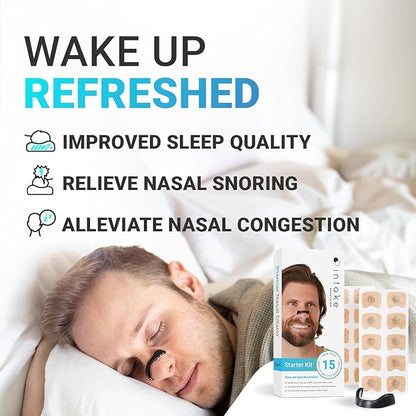 Hatims Anti-Snoring Nasal Strips – Instant Relief for Snoring & Nasal Congestion | Improves Sleep Quality & Breathing – Starter Kit (15 Strips)